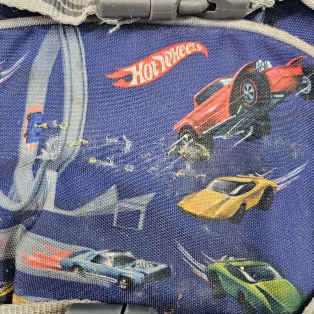 Pottery Barn Kids Mackenzie Gray Blue Hot wheels Backpack - Picture 2 of 8